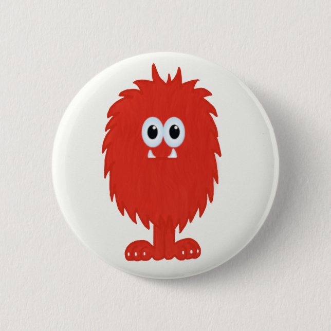 Badge Rond 5 Cm Bouton velu de monstre (Devant)