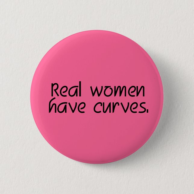 Badge Rond 5 Cm Bouton Véritable Femmes Avec Courbes (Devant)