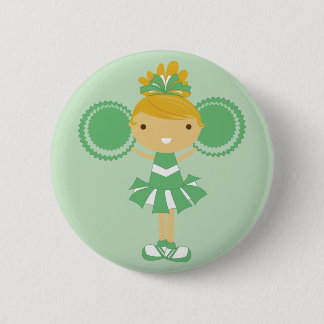 Badge Rond 5 Cm Bouton vert de fête d'anniversaire de pom-pom girl