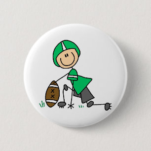 Badge Rond 5 Cm Bouton vert de joueur de football