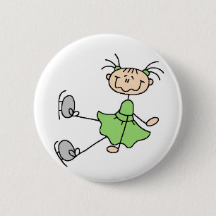 Badge Rond 5 Cm Bouton vert de patineur artistique