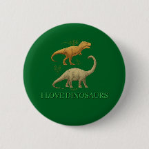 Bouton Vert - J'adore les Dinosaures