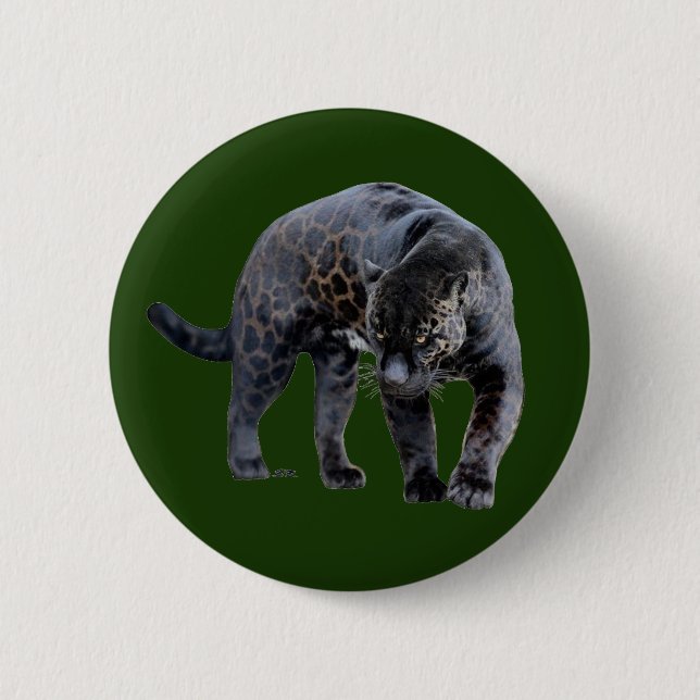 Badge Rond 5 Cm Bouton vert Jaguar Diablo (Devant)