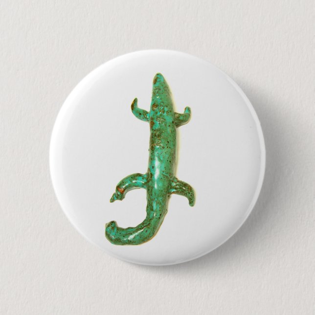 Badge Rond 5 Cm bouton vert lézard (Devant)