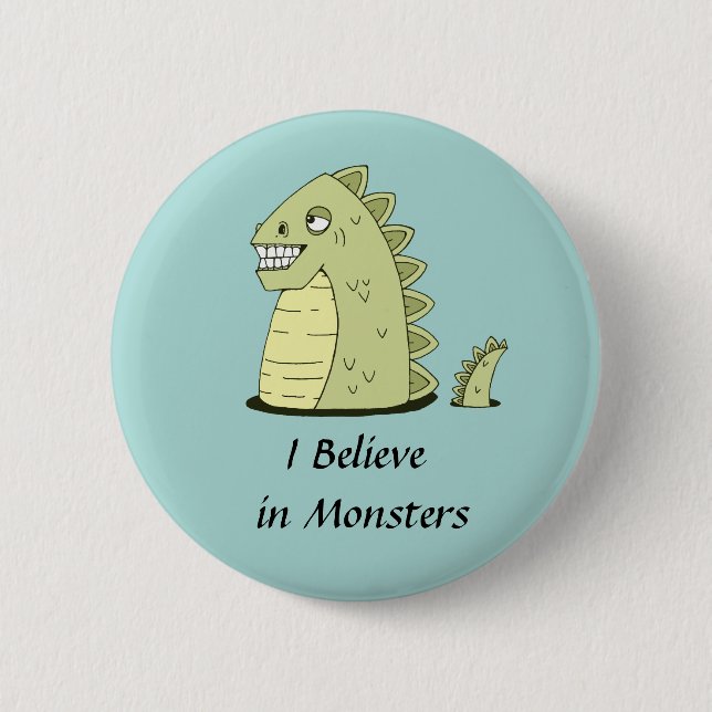 Badge Rond 5 Cm Bouton vert mignon Monster (Devant)