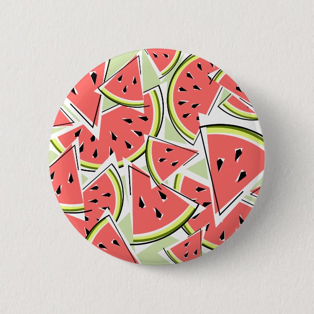 Badge Rond 5 Cm Bouton Vert pastèque (Devant)