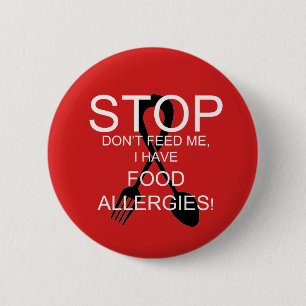 Badge Rond 5 Cm Bouton vigilant d'allergie