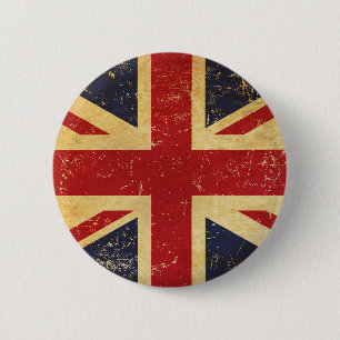 Badge Rond 5 Cm Bouton Vintage du pavillon Union Jack britannique