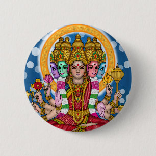 Badge Rond 5 Cm Bouton vintage Gayatri déesse