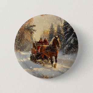 Badge Rond 5 Cm Bouton Vintage Noël