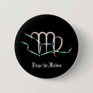 Badge Rond 5 Cm Bouton Virgo Constellation Zodiac