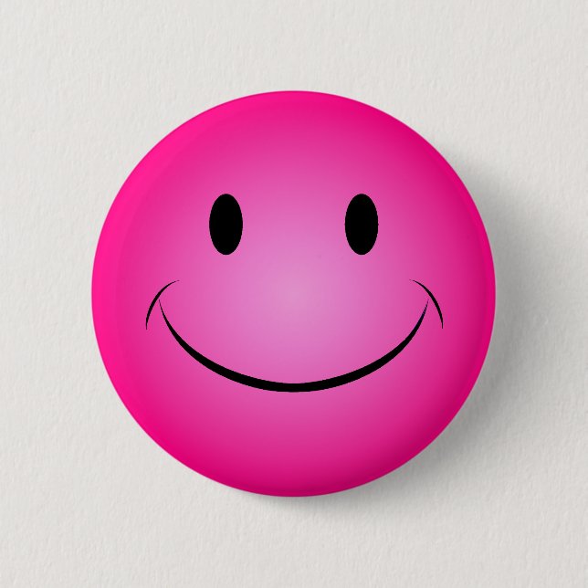 Badge Rond 5 Cm Bouton Visage rose (Devant)