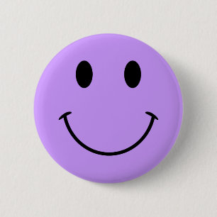 Badge Rond 5 Cm Bouton Visage violet clair