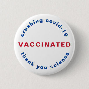 Badge Rond 5 Cm Bouton Viva-19 entièrement vacciné 