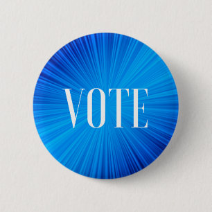 Badge Rond 5 Cm Bouton Vote Bleu
