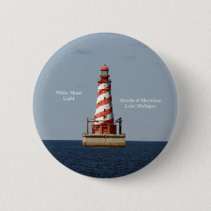 Badge Rond 5 Cm Bouton White Shoal Lighthouse