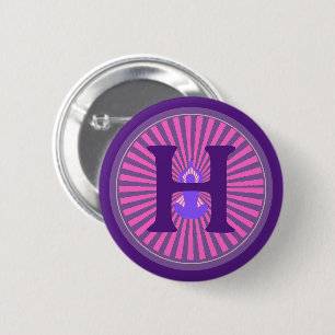 Badge Rond 5 Cm Bouton - Yoga Zen - Personnalisé - Ajouter Initial