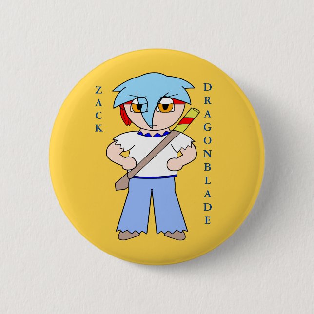Badge Rond 5 Cm Bouton Zack Dragonblade - Zack Dragonblade (Devant)