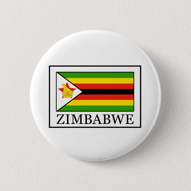 Badge Rond 5 Cm Bouton Zimbabwe (Devant)