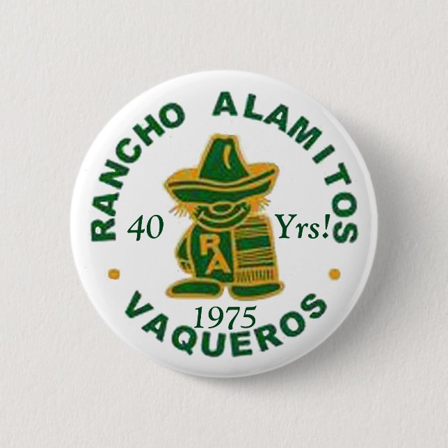 Badge Rond 5 Cm Boutons 1975 de la Réunion de Rancho Alamitos (Devant)