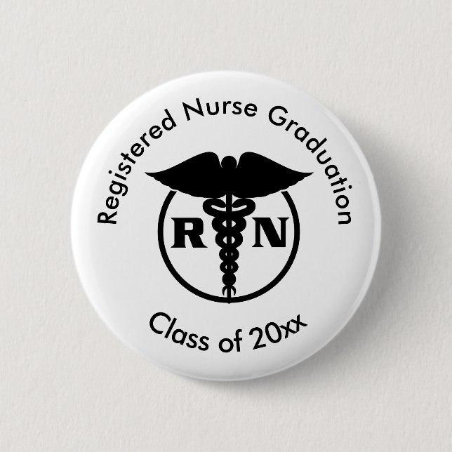Badge Rond 5 Cm Boutons arrières de Pin d'obtention du diplôme (Devant)