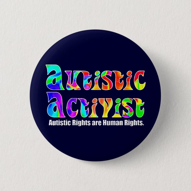 Badge Rond 5 Cm Boutons autistes d'activiste (couleur) (Devant)