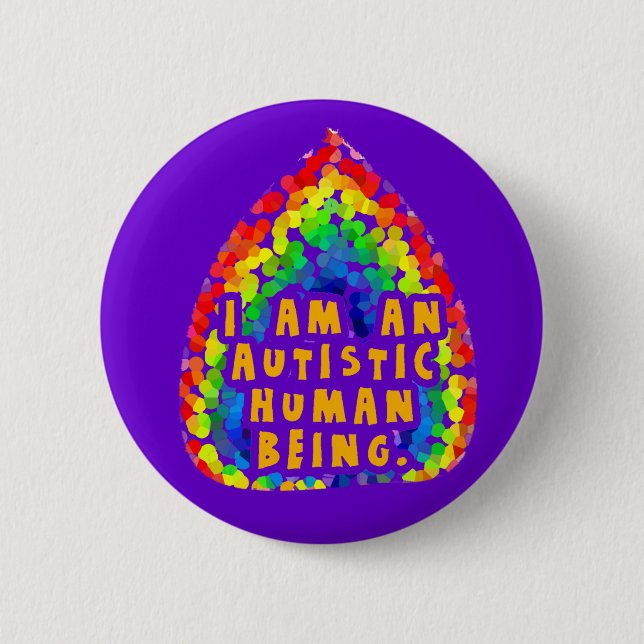 Badge Rond 5 Cm Boutons autistes d'être humain (Devant)