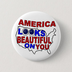 Badge Rond 5 Cm Boutons beaux de l'Amérique