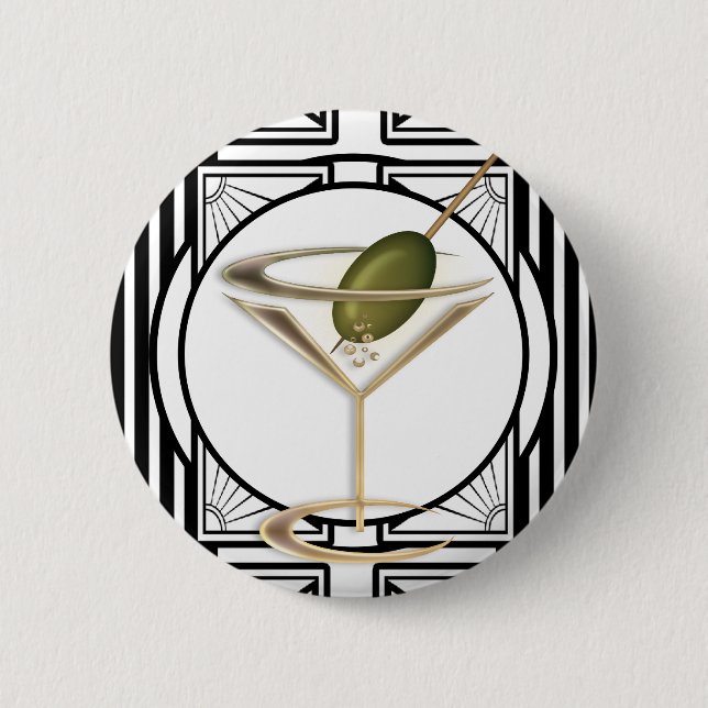 Badge Rond 5 Cm Boutons cocktails Art déco (Devant)