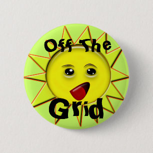 Badge Rond 5 Cm Boutons d'alimentation solaire