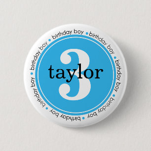 Badge Rond 5 Cm Boutons d'anniversaire personnalisés avec le nom