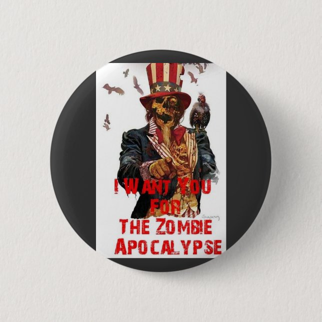 Badge Rond 5 Cm boutons d'apocalypse de zombi (Devant)