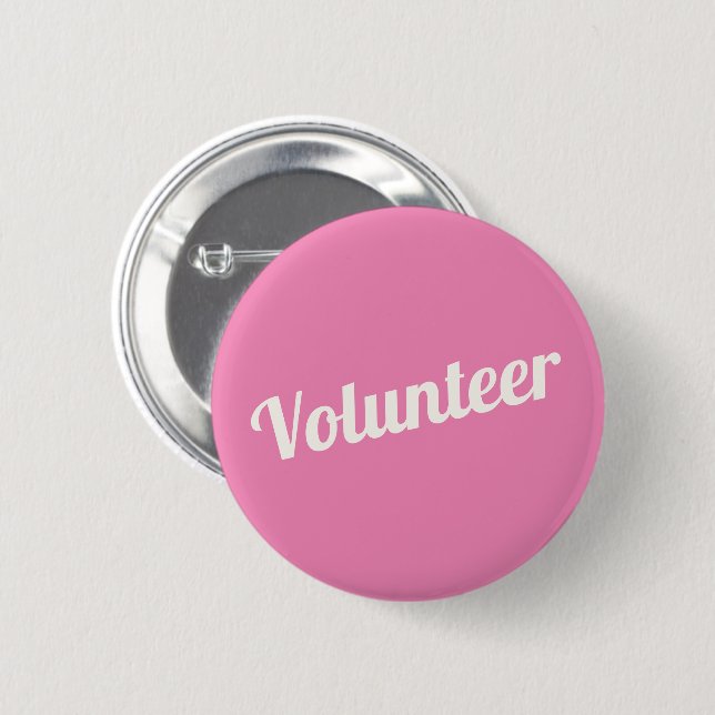 Badge Rond 5 Cm Boutons de bénévolat rose (Devant & derrière)