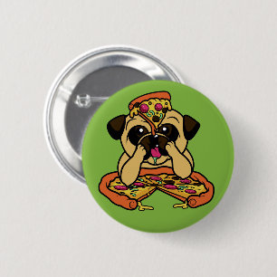 Badge Rond 5 Cm Boutons de Carlin de pizza