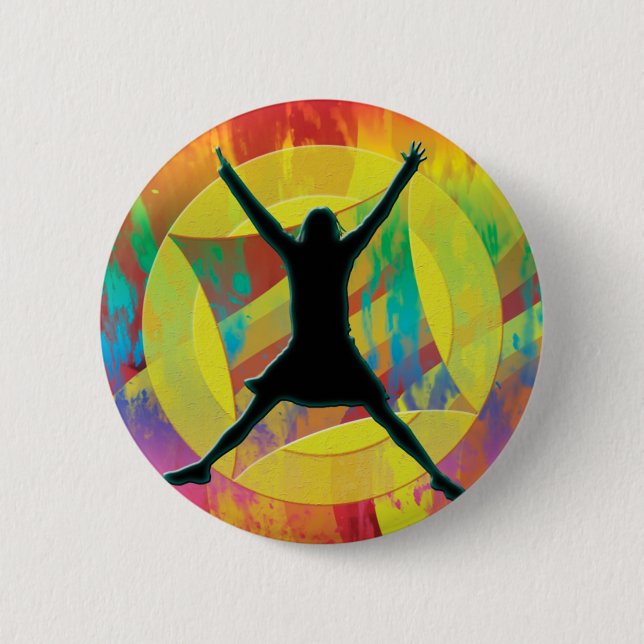 Badge Rond 5 Cm Boutons de célébration d'arc-en-ciel (Devant)