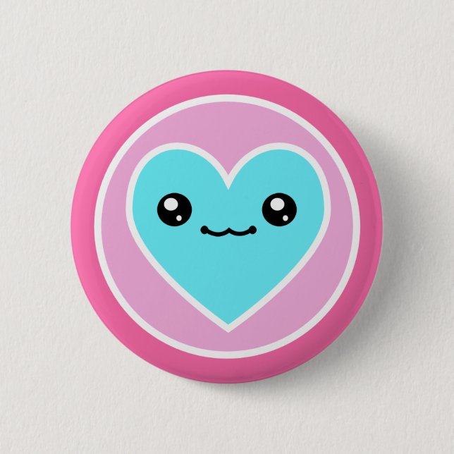 Badge Rond 5 Cm Boutons de coeur de Kawaii (Devant)