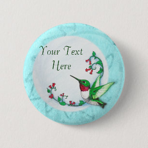 Badge Rond 5 Cm Boutons de colibri