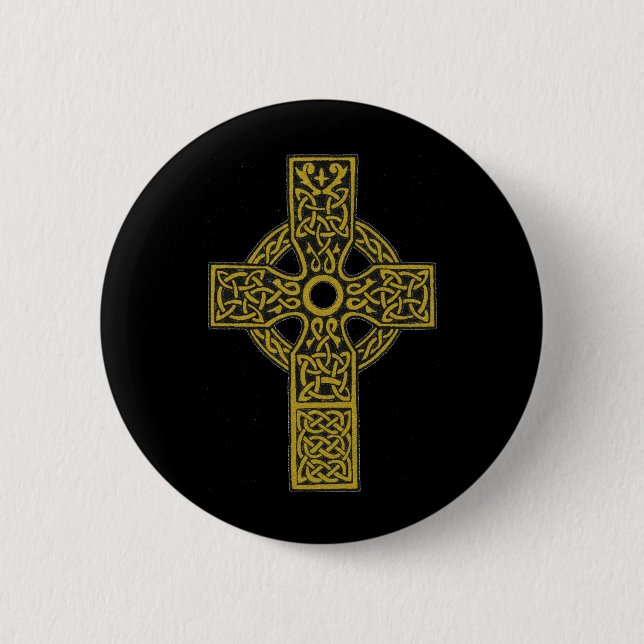 Badge Rond 5 Cm Boutons de croix celtique (Devant)