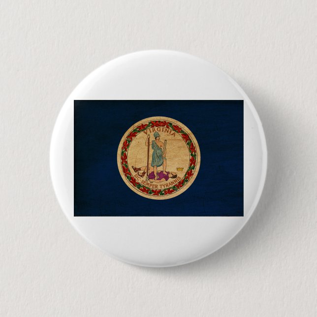 Badge Rond 5 Cm Boutons de drapeau de la Virginie (Devant)