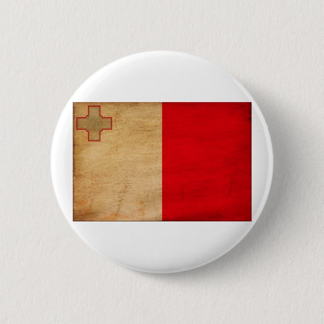 Badge Rond 5 Cm Boutons de drapeau de Malte (Devant)