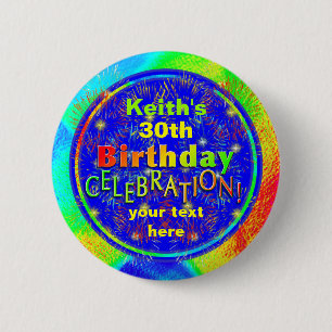 Badge Rond 5 Cm Boutons de fête d'anniversaire