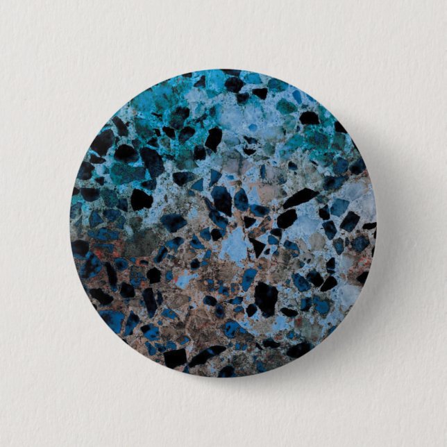 Badge Rond 5 Cm Boutons de granit bleu (Devant)
