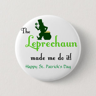 Badge Rond 5 Cm Boutons de la Saint Patrick de Leprechaun