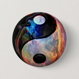 Badge Rond 5 Cm Boutons de nébuleuse de Yin Yang