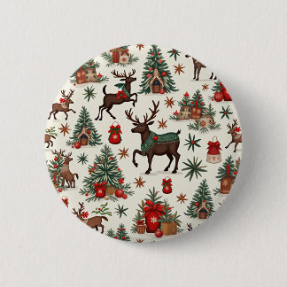 Badge Rond 5 Cm Boutons de Noël