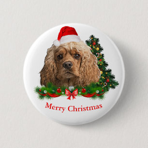 Badge Rond 5 Cm Boutons de Noël de l'espagne Cocker