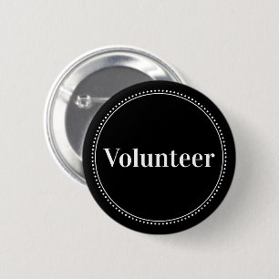 Badge Rond 5 Cm Boutons de volontaire élégants à bordure pointillé