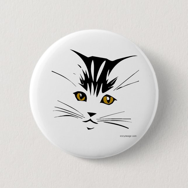 Badge Rond 5 Cm Boutons Design Art Chat (Devant)