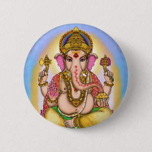 Badge Rond 5 Cm Boutons Designer Lord Ganesha