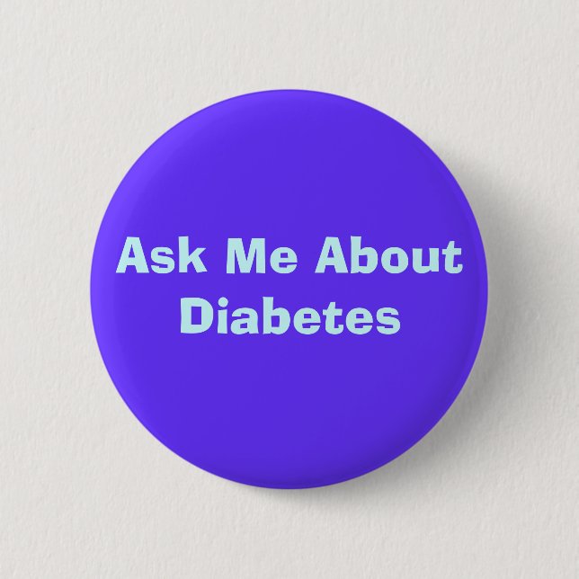 Badge Rond 5 Cm Boutons "DIABÈTES" (Devant)